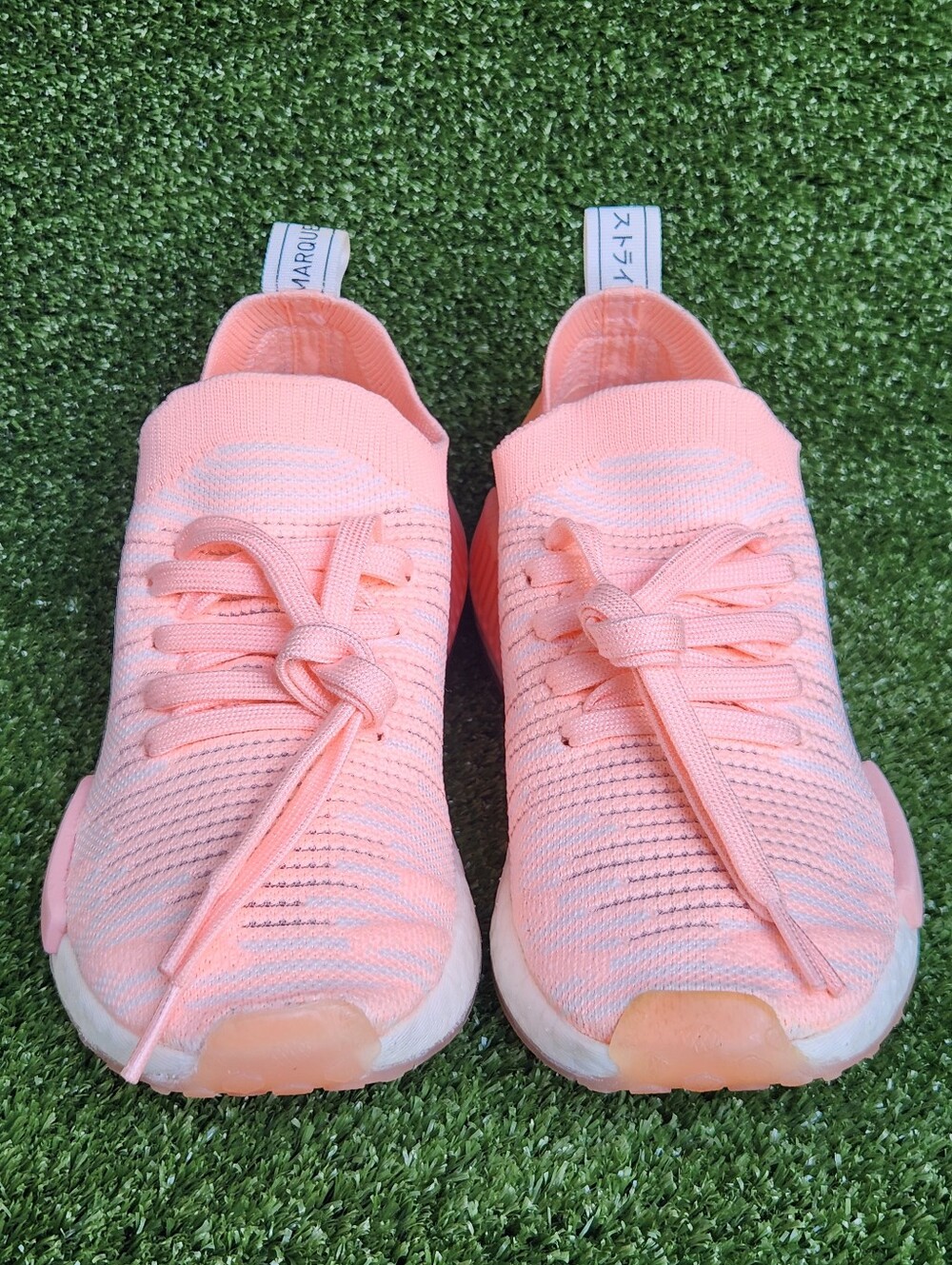 Adidas NMD-R1 Boost Women's Athletic Running/Walking Primeknit Peach Size 6 - Picture 3 of 14